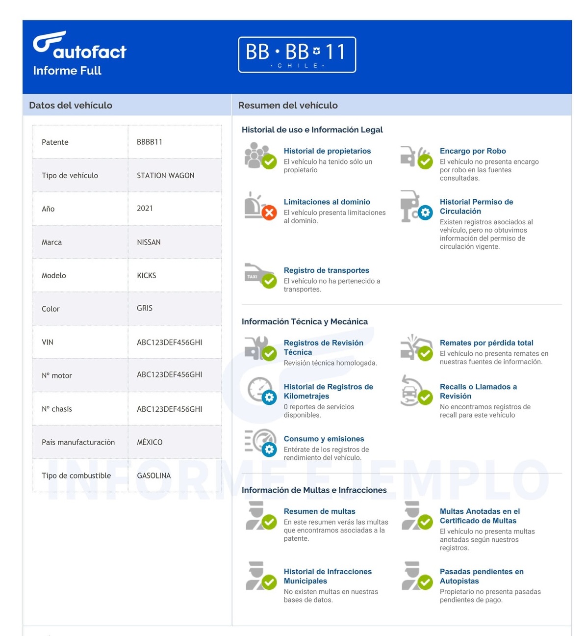 Inspección pre compra de un vehículo: Informe Autofact 
