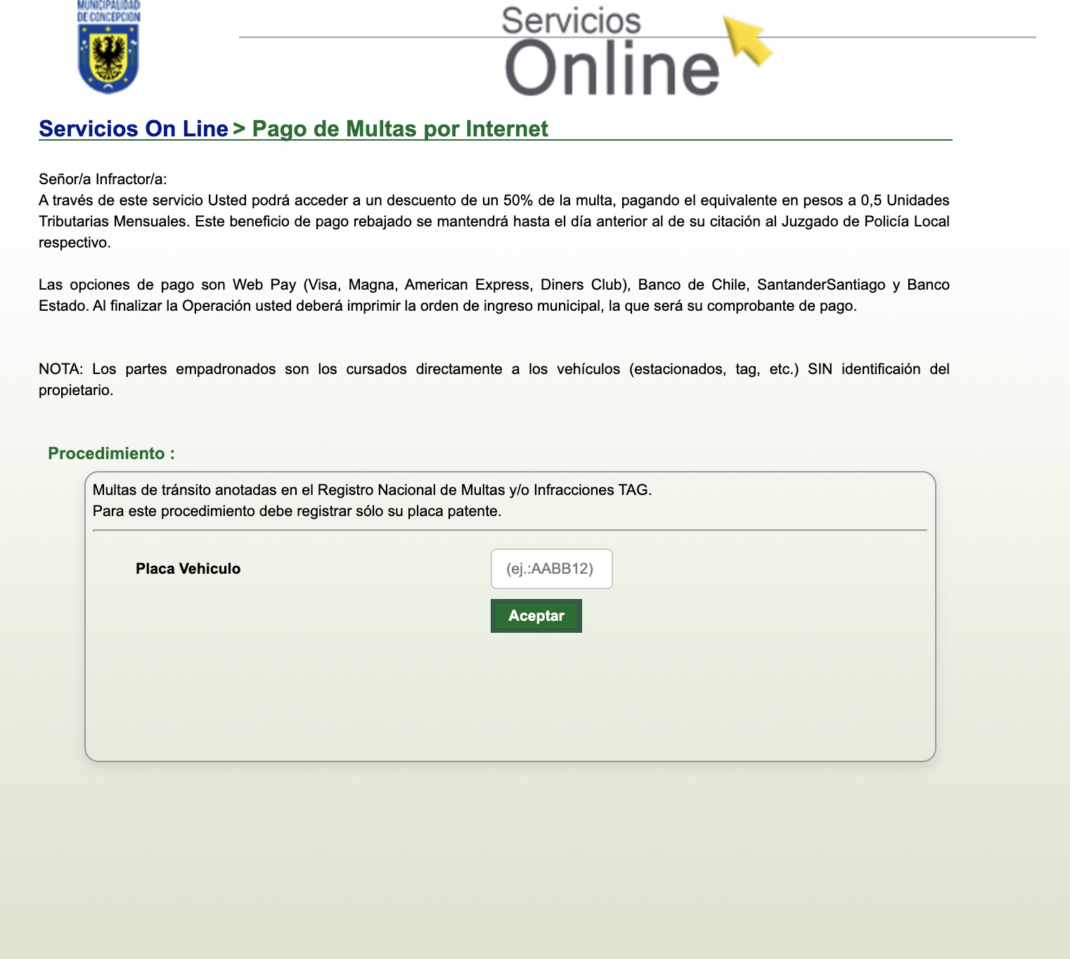 Multas por vías exclusivas en Concepción