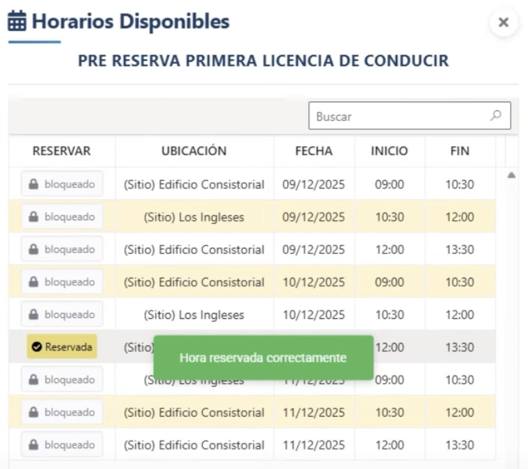 Licencia de conducir en Colina pedir hora online