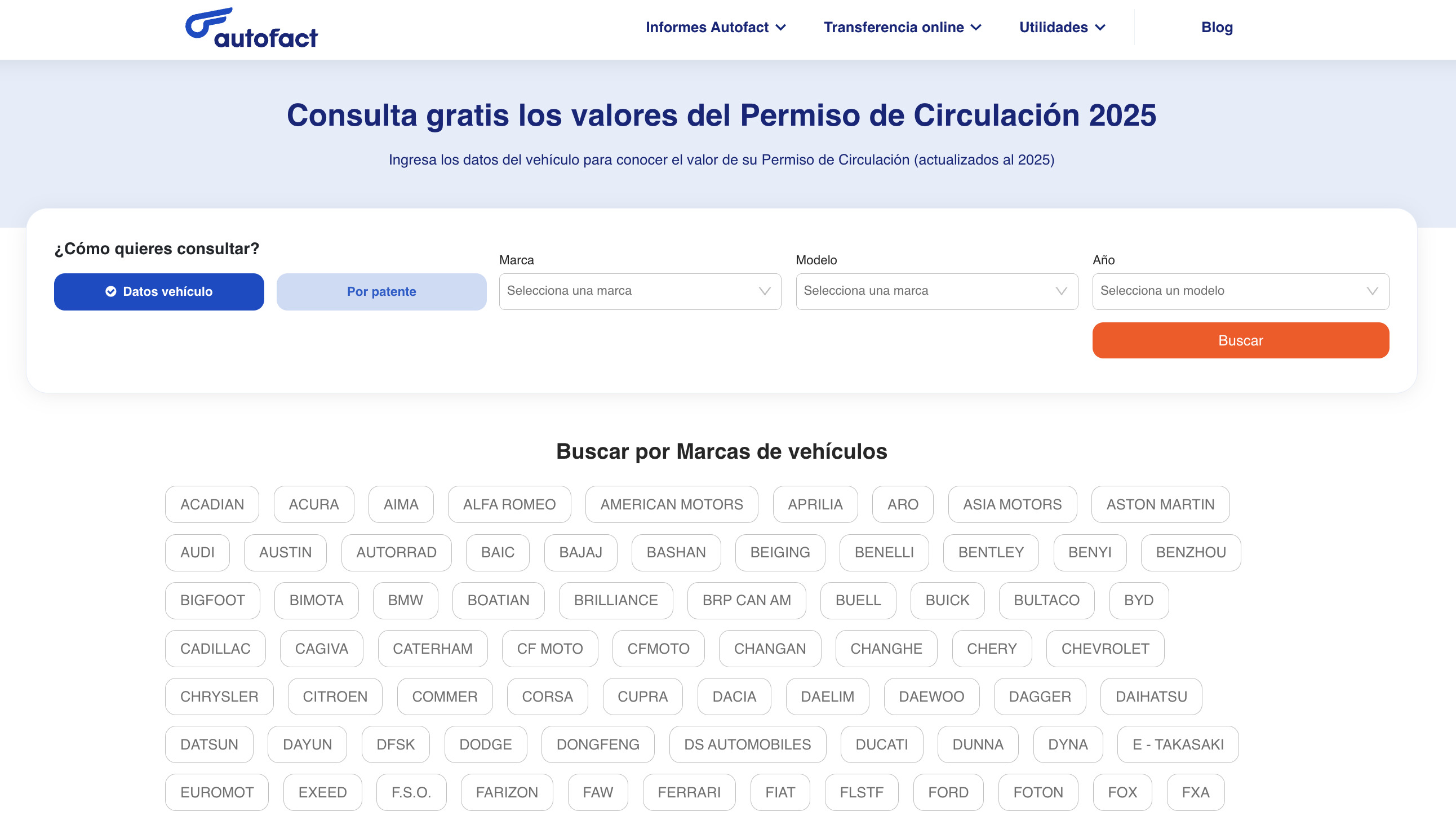 Saber el valor del permiso de circulación con Autofact