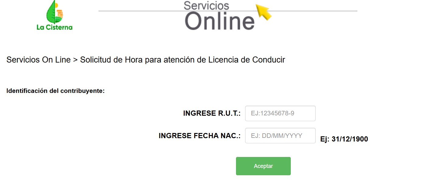agenda de horas licencia la cisterna