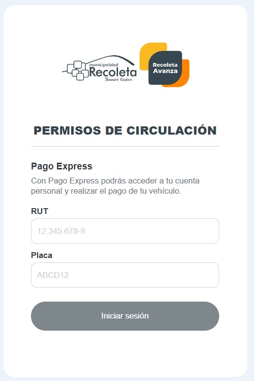 pago permiso de circulación recoleta sitio we
