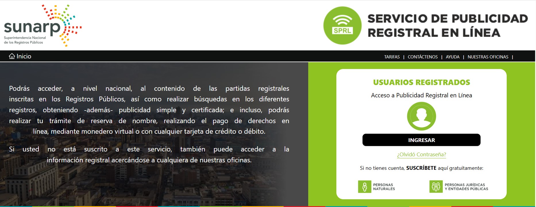 Descargar la boleta informativa vehicular en Sunarp