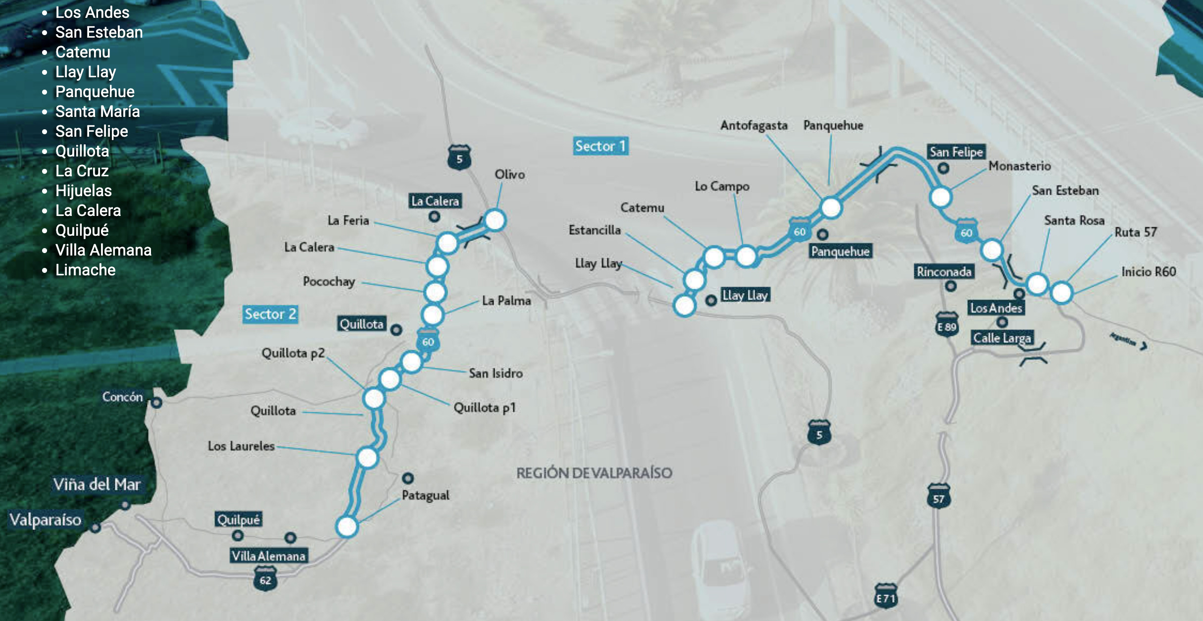Autopista de Los Andes: Peajes y pórticos de la Ruta 60 CH