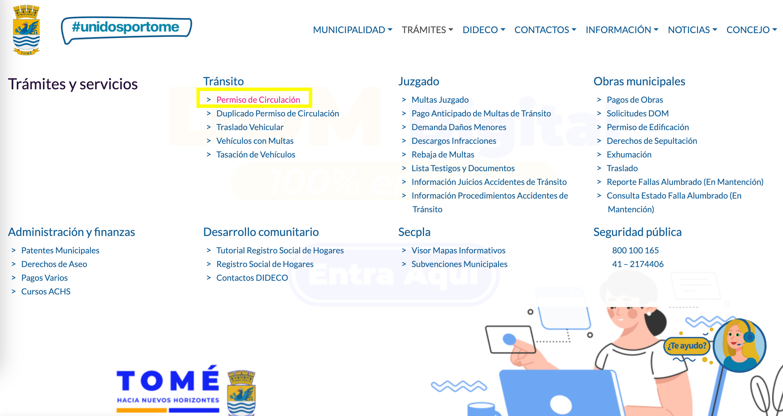 Permiso de circulación en Tomé: ¿Cómo lo pago?  online