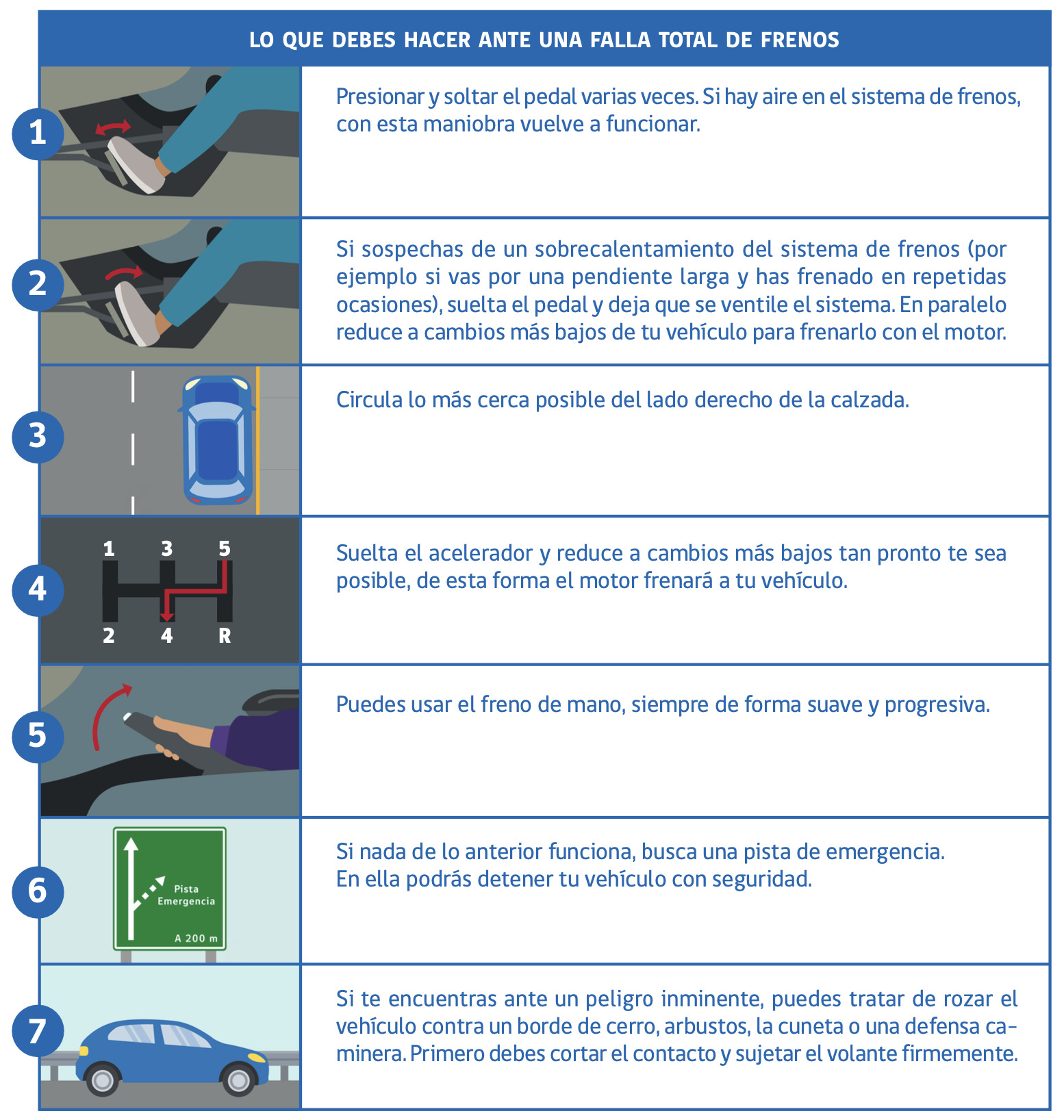 ¡Emergencia en ruta! ¿Qué hacer en cada caso? falla total de frenos