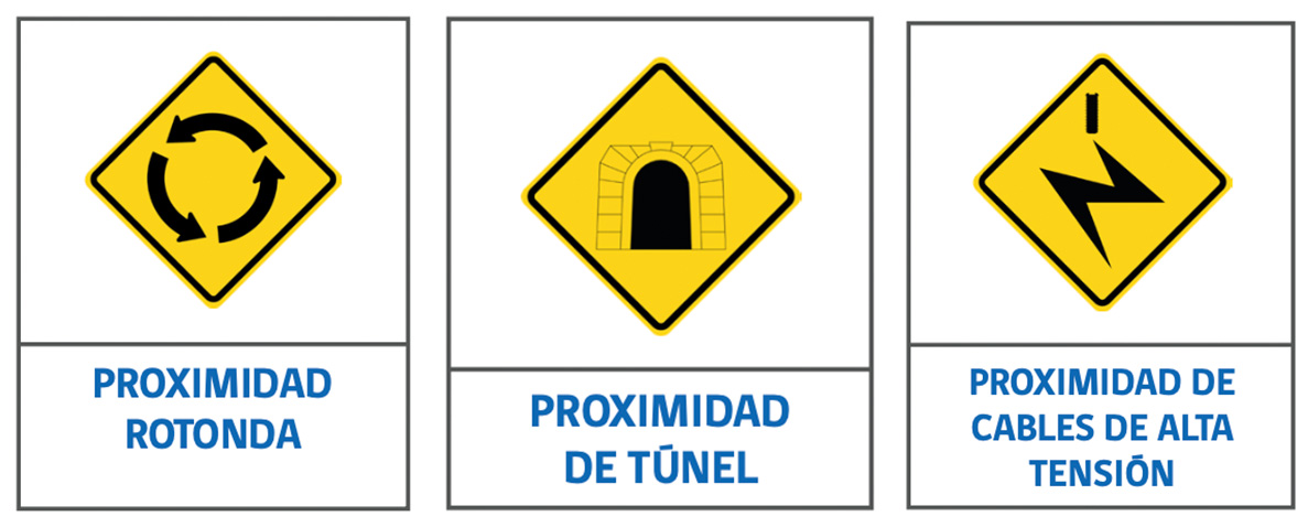 Señales de advertencia de peligro en el tránsito
