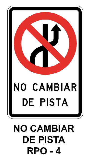 señal no cambiar de pista