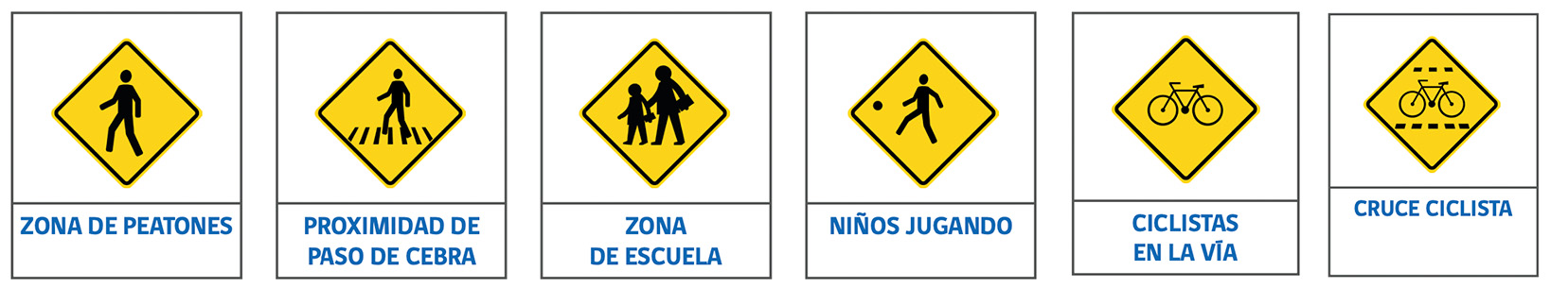 Señales de advertencia de peligro en el tránsito