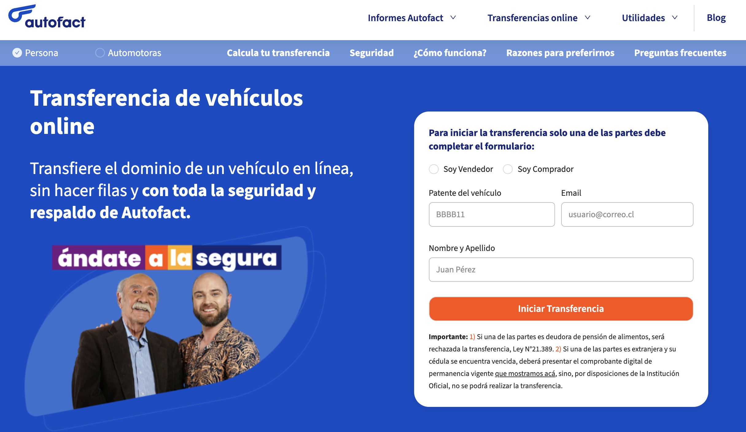 transferencia online de Autofact