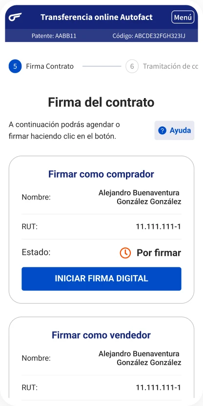 Firma de documentos y contrato